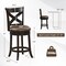 Costway 26'' Swivel Bar Stool Counter Height PU Leather Seat Rubber Wood Legs Footrest